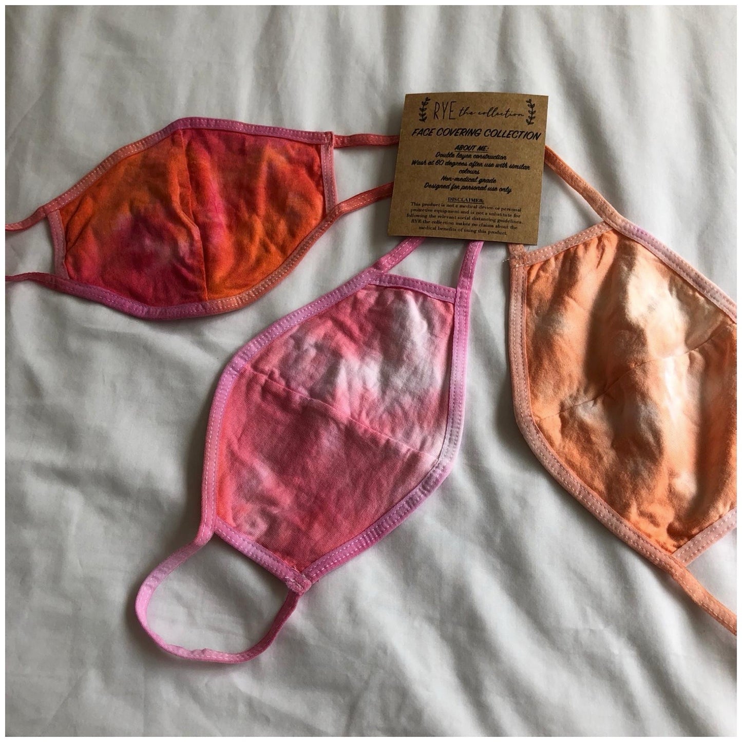 Tie Dye Face Masks -Sunset Hues Collection